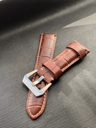 New Panerai Officine 24mm Thick Croc Leather Watch Strap Band